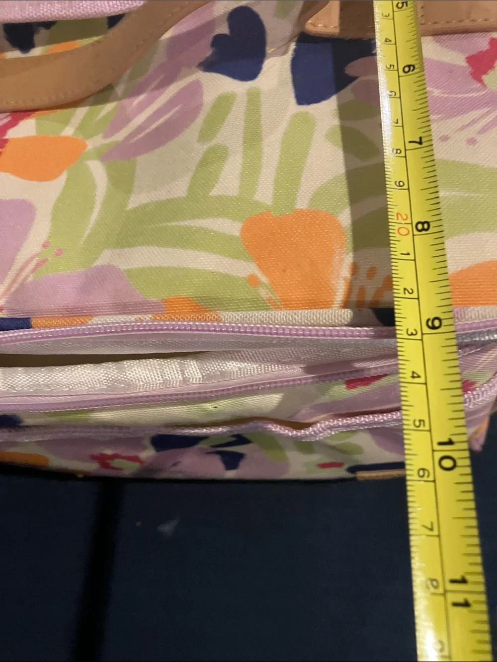 Floral Multi-Color Insulated Cosmetic & Toiletry Bag with Pink Trim